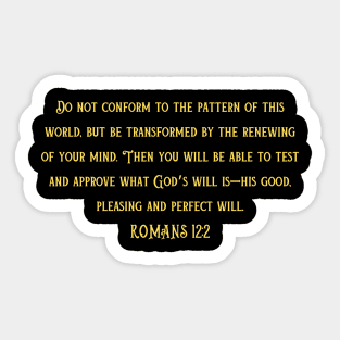 Bible Verse Romans 12:2 Sticker